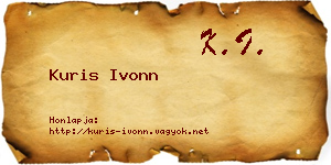 Kuris Ivonn névjegykártya